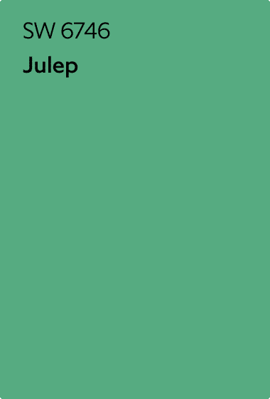 A Sherwin-Williams Color Chip for Julep SW 6746.