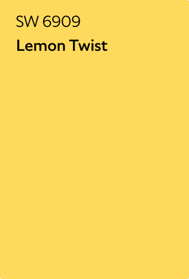 A Sherwin-Williams Color Chip for Lemon Twist SW 6909.