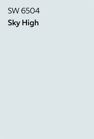 A Sherwin-Williams Color Chip for Sky High SW 6504.